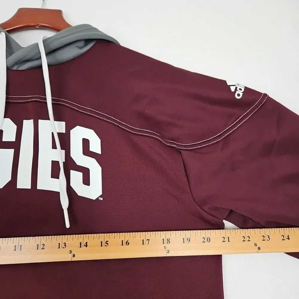 Adidas NCAA Texas‎ A&M Aggies Maroon Grey Pullover Hoodie Men's Small